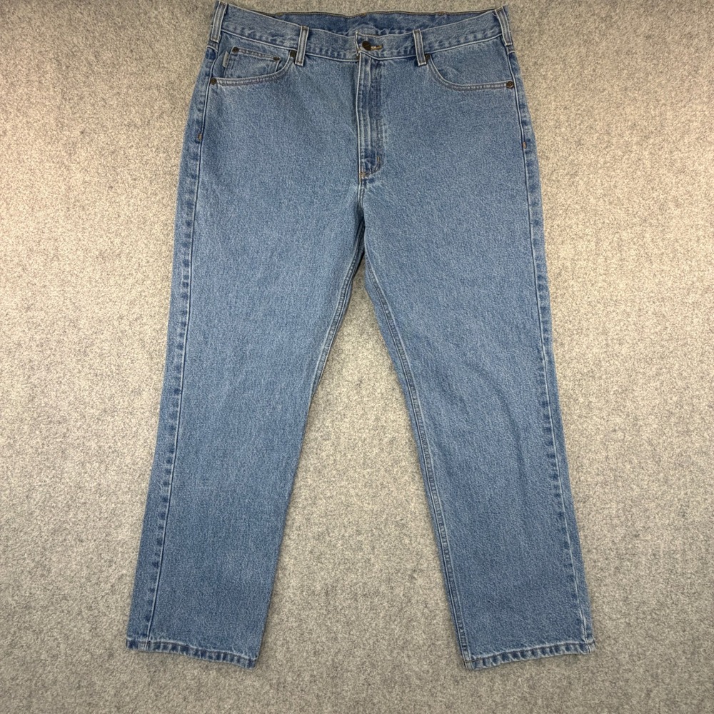 Carhartt Mens Straight Leg Jeans Stonewash Blue Denim Size 40x30 B18-STW